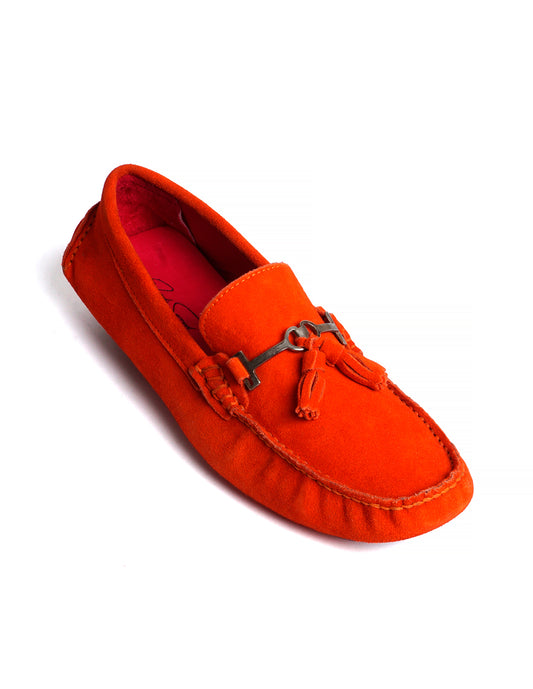 Zapato de Gamuza para Caballero Driver color Naranja
